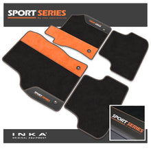 Load image into Gallery viewer, Audi A3 Tailored Car Mats (Front & Rear Set) with Premium Carpet & OEM Leatherette Suedetara Inserts Fits MY 2020 Onwards