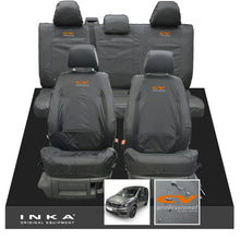 Load image into Gallery viewer, VW Caddy Kombi Maxi Life INKA Front & Rear Tailored Waterproof Seat Covers Grey MY-2007-2019 (Choice of 7 Colours) - CV Professional Embroidery