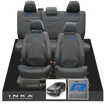 Load image into Gallery viewer, VW Caddy Kombi Maxi Life INKA Front & Rear Tailored Waterproof Seat Covers Grey MY-2007-2019 (Choice of 7 Colours) - R-Series Embroidery