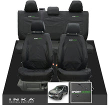 Load image into Gallery viewer, VW Caddy Kombi Maxi Life INKA Front & Rear Tailored Waterproof Seat Covers Black MY-2007-2019 (Choice of 7 Colours) - Sport-Series Embroidery