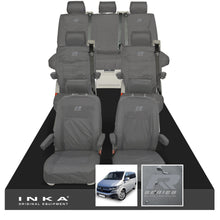 Load image into Gallery viewer, VW Caravelle T6.1,T6,T5.1 Inka 7 Seater Full Set Fully Tailored Waterproof Seat Covers Grey