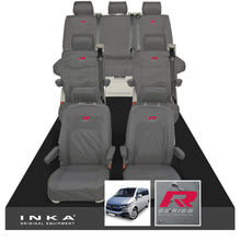 Load image into Gallery viewer, VW Caravelle T6.1,T6,T5.1 Inka 7 Seater Full Set Fully Tailored Waterproof Seat Covers Grey