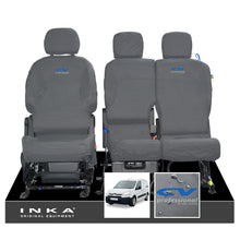 Load image into Gallery viewer, Citroen Berlingo MK2 Front Inka Fully Tailored Waterproof Seat Covers Grey MY08-17 - CV Professional Embroidery