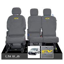 Load image into Gallery viewer, Citroen Berlingo MK2 Front Inka Fully Tailored Waterproof Seat Covers Grey MY08-17 - CV Racing Embroidery