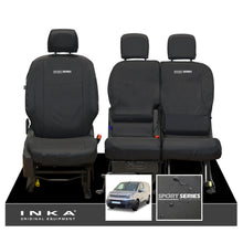 Load image into Gallery viewer, Citroen Berlingo MK3 Front 1+2 Inka Fully Tailored Waterproof Seat Covers Black MY2018 to present