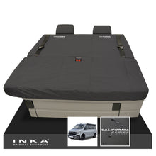 Load image into Gallery viewer, VW California Ocean/Coast/Beach/Surf Inka Fully Tailored Waterproof Seat Covers Black Front & Rear With ISOFIX Fits T6.1 ,T6,T5.1 all model years fits with and without airbags