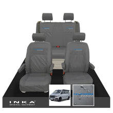 Load image into Gallery viewer, VW California Ocean/Coast/Beach/Surf Inka Fully Tailored Waterproof Seat Covers Grey Front & Rear With ISOFIX Fits T6.1 ,T6,T5.1 all model years fits with and without airbags