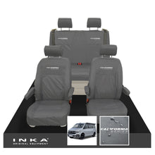 Load image into Gallery viewer, VW California Ocean/Coast/Beach/Surf Inka Fully Tailored Waterproof Seat Covers Grey Front & Rear With ISOFIX Fits T6.1 ,T6,T5.1 all model years fits with and without airbags