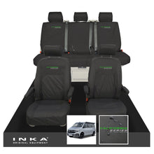 Load image into Gallery viewer, VW California Ocean/Coast/Beach/Surf Inka Fully Tailored Waterproof Seat Covers Black Front & Rear With ISOFIX Fits T6.1 ,T6,T5.1 all model years fits with and without airbags