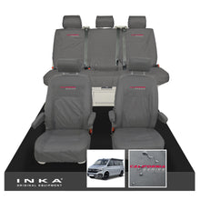 Load image into Gallery viewer, VW California Ocean/Coast/Beach/Surf Inka Fully Tailored Waterproof Seat Covers Grey Front & Rear With ISOFIX Fits T6.1 ,T6,T5.1 all model years fits with and without airbags