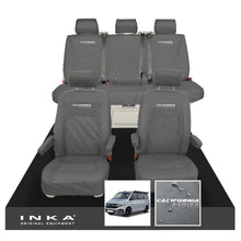 Load image into Gallery viewer, VW California Ocean/Coast/Beach/Surf Inka Fully Tailored Waterproof Seat Covers Grey Front & Rear With ISOFIX Fits T6.1 ,T6,T5.1 all model years fits with and without airbags