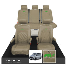Load image into Gallery viewer, VW California Ocean/Coast/Beach/Surf Inka Fully Tailored Waterproof Seat Covers Sand Front & Rear With ISOFIX Fits T6.1 ,T6,T5.1 all model years fits with and without airbags