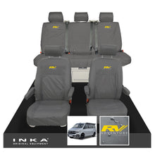 Load image into Gallery viewer, VW California Ocean/Coast/Beach/Surf Inka Fully Tailored Waterproof Seat Covers Grey Front & Rear With ISOFIX Fits T6.1 ,T6,T5.1 all model years fits with and without airbags