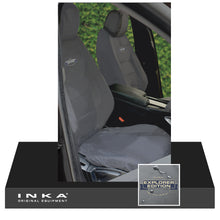 Load image into Gallery viewer, Jaguar F Pace X761 Front Pair Tailored Waterproof Seat Covers Grey MY16-20 With Logos - will not fit face lift version MY21 onwards.