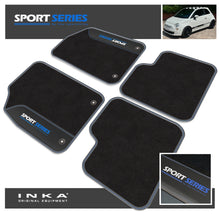 Load image into Gallery viewer, Fiat 500 Tailored Car Mats (Front & Rear Set) with Premium Carpet & OEM Leatherette Fits MY 2007-2020