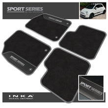 Load image into Gallery viewer, Fiat 500 Tailored Car Mats (Front & Rear Set) with Premium Carpet & OEM Leatherette Fits MY 2007-2020