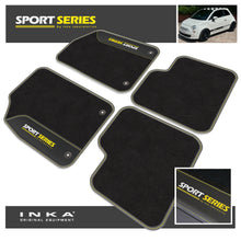 Load image into Gallery viewer, Fiat 500 Tailored Car Mats (Front & Rear Set) with Premium Carpet & OEM Leatherette Fits MY 2007-2020