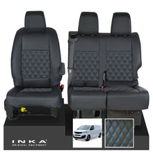Load image into Gallery viewer, Fiat Scudo INKA Front 1+2 Bentley Diamond Quilt Leatherette Tailored Seat Covers Black MY22 To Present