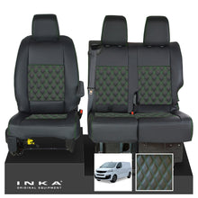 Load image into Gallery viewer, Fiat Scudo INKA Front 1+2 Bentley Diamond Quilt Leatherette Tailored Seat Covers Black MY22 To Present