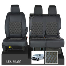 Load image into Gallery viewer, Fiat Scudo INKA Front 1+2 Bentley Diamond Quilt Leatherette Tailored Seat Covers Black MY22 To Present