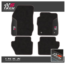 Load image into Gallery viewer, Ford Fiesta MK7 Tailored Car Mats (Front & Rear Set) with Premium Carpet & OEM Leatherette Fits MY11 to MY17 - S-TECH Embroidery