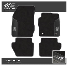 Load image into Gallery viewer, Ford Fiesta MK7 Tailored Car Mats (Front & Rear Set) with Premium Carpet & OEM Leatherette Fits MY11 to MY17 - S-TECH Embroidery