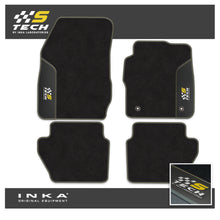 Load image into Gallery viewer, Ford Fiesta MK7 Tailored Car Mats (Front & Rear Set) with Premium Carpet & OEM Leatherette Fits MY11 to MY17 - S-TECH Embroidery