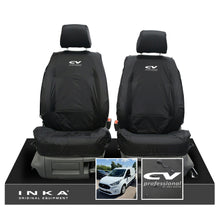 Load image into Gallery viewer, Ford Transit Connect MK3 Front 1+1 INKA Tailored Waterproof Seat Covers Set Black MY2024 Onwards