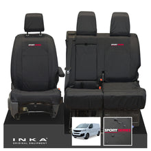 Load image into Gallery viewer, Fiat Scudo INKA Front 1+2 Tailored Waterproof Seat Covers Black MY22 onwards