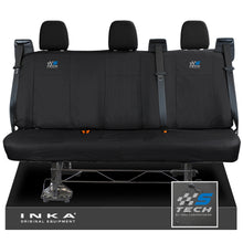 Load image into Gallery viewer, Ford Transit Custom INKA Rear Triple Set Tailored Waterproof Seat Covers Black