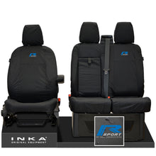 Load image into Gallery viewer, Ford Transit Custom INKA Front Set 1+2 Tailored Waterproof Seat Covers Black