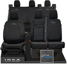 Load image into Gallery viewer, Ford Transit Custom INKA Front 1+2 & Rear Triple Tailored Waterproof Seat Covers Black MY-12-23 (Choice of 7 Colours)