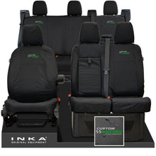 Load image into Gallery viewer, Ford Transit Custom INKA Front 1+2 & Rear Triple Tailored Waterproof Seat Covers Black MY-12-23 (Choice of 7 Colours)