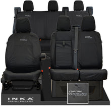 Load image into Gallery viewer, Ford Transit Custom INKA Front 1+2 & Rear Triple Tailored Waterproof Seat Covers Black MY-12-23 (Choice of 7 Colours)