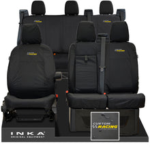 Load image into Gallery viewer, Ford Transit Custom INKA Front 1+2 & Rear Triple Tailored Waterproof Seat Covers Black MY-12-23 (Choice of 7 Colours)
