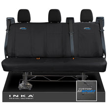 Load image into Gallery viewer, Ford Transit Custom INKA Rear Triple Tailored Waterproof Seat Covers Black MY-12-25 (Choice of 7 Colours) - Custom Sport Embroidery