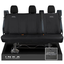Load image into Gallery viewer, Ford Transit Custom INKA Rear Triple Tailored Waterproof Seat Covers Black MY-12-25 (Choice of 7 Colours) - Custom Sport Embroidery