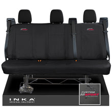 Load image into Gallery viewer, Ford Transit Custom INKA Rear Triple Tailored Waterproof Seat Covers Black MY-12-25 (Choice of 7 Colours) - Custom Sport Embroidery