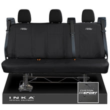 Load image into Gallery viewer, Ford Transit Custom INKA Rear Triple Tailored Waterproof Seat Covers Black MY-12-25 (Choice of 7 Colours) - Custom Sport Embroidery