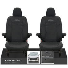 Load image into Gallery viewer, The All New Ford Transit Custom INKA Front Pair Tailored Waterproof Seat Covers Set Black MY-2024 Onwards
