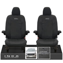 Load image into Gallery viewer, The All New Ford Transit Custom INKA Front Pair Tailored Waterproof Seat Covers Set Black MY-2024 Onwards