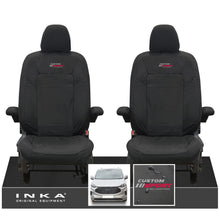 Load image into Gallery viewer, The All New Ford Transit Custom INKA Front Pair Tailored Waterproof Seat Covers Set Black MY-2024 Onwards
