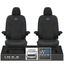 Load image into Gallery viewer, The All New Ford Transit Custom INKA Front Pair Tailored Waterproof Seat Covers Set Black MY-2024 Onwards