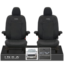 Load image into Gallery viewer, The All New Ford Transit Custom INKA Front Pair Tailored Waterproof Seat Covers Set Black MY-2024 Onwards