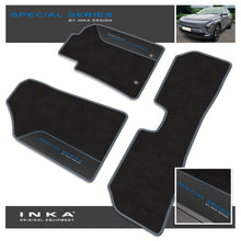 Load image into Gallery viewer, Hyundai Kona EV Car Mats (Front & Rear Set) with Premium Carpet & OEM Leatherette Fits MY18 Onwards