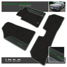 Load image into Gallery viewer, Hyundai Kona EV Car Mats (Front & Rear Set) with Premium Carpet & OEM Leatherette Fits MY18 Onwards