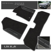 Load image into Gallery viewer, Hyundai Kona EV Car Mats (Front & Rear Set) with Premium Carpet & OEM Leatherette Fits MY18 Onwards