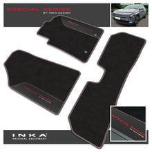 Load image into Gallery viewer, Hyundai Kona EV Car Mats (Front & Rear Set) with Premium Carpet & OEM Leatherette Fits MY18 Onwards