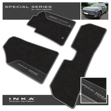 Load image into Gallery viewer, Hyundai Kona EV Car Mats (Front & Rear Set) with Premium Carpet & OEM Leatherette Fits MY18 Onwards