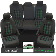 Load image into Gallery viewer, VW ID Buzz Life Style GTX Front & Rear Full Set Tailored Seat Covers, Second Skin Tartan With Special Series Embroidery MY22 onwards